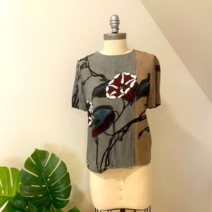 Marni viscose floral blouse